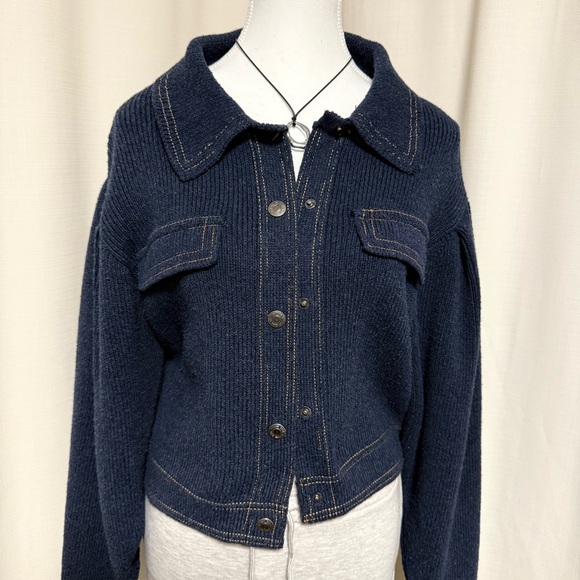 ZARA batwing oversized cropped cardigan - Picture 3 of 6